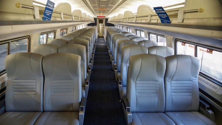 Coach Class on a Metroliner train, which are still used on most routes including North East Regional services.