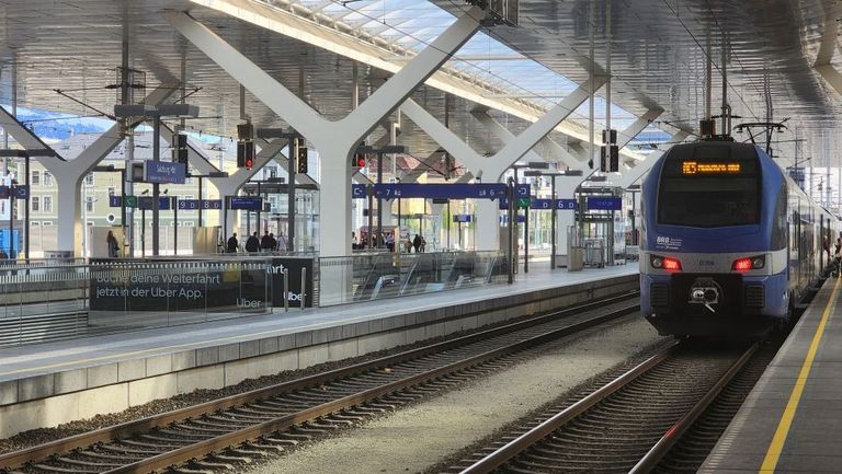 One of the multiple train services in every hour which head to Munich from Salzburg