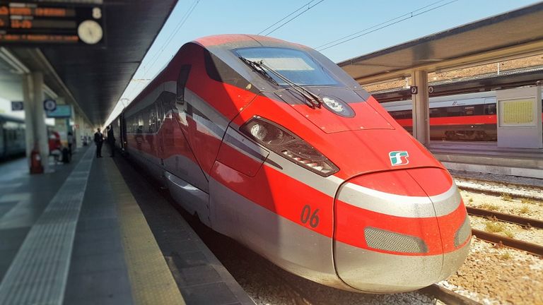Italy's top tier train is the Fecciarossa 1000 and they're used on some departures to Napoli and Torino