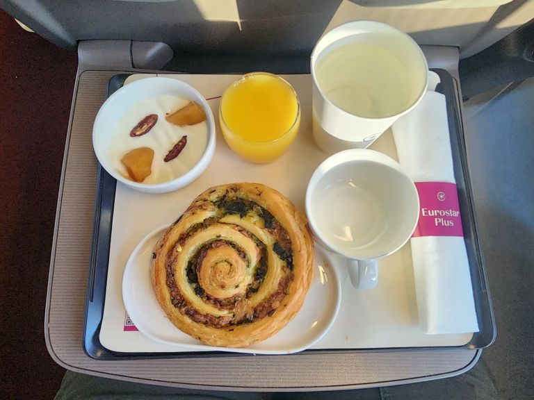 The Plus Class breakfast on a train from London, the coffee / tea had yet to be served