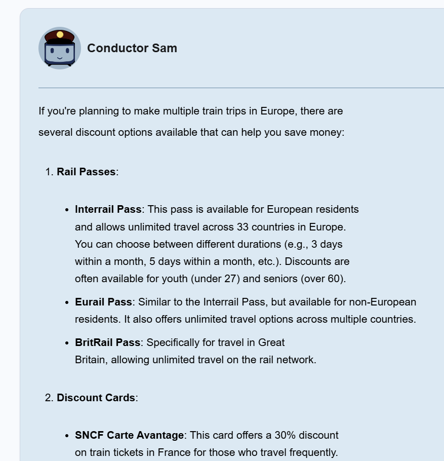 Conductor Sam showing ways of saving money